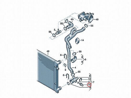 水温センサー(電動ファンサーモスイッチ) VW(フォルクスワーゲン) [1J0959481A]