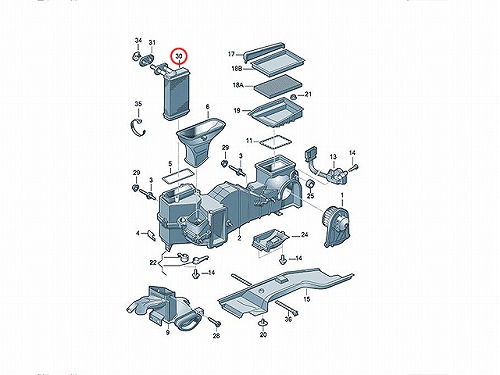 ヒーターコア(熱交換器) AUDI(アウディ) [1J2819031B]