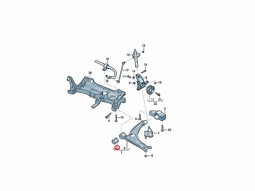 ロアアームブッシュ(コントロールアームブッシュ) フロント AUDI(アウディ) [1K0407182F]