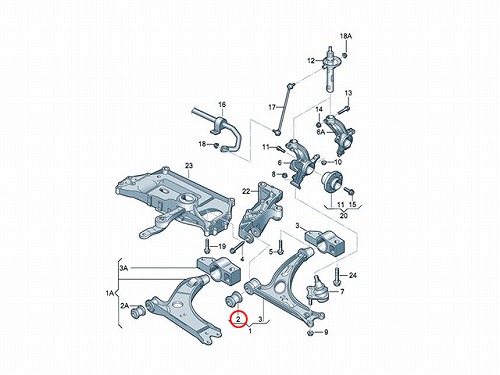 ロアアームブッシュ(コントロールアームブッシュ) フロント 左右共通 VW(フォルクスワーゲン) [1K0407182]