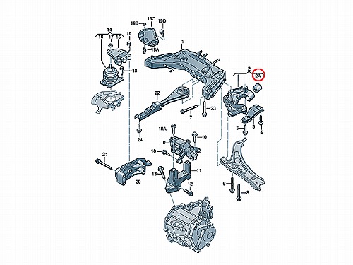 ロアアームブッシュ(コントロールアームブッシュ) 左右セット VW(フォルクスワーゲン) [1K0407183E-S]
