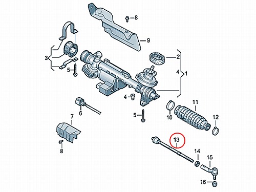 インナータイロッド(ラックエンド) 左右共通 VW(フォルクスワーゲン) [1K0423810A]