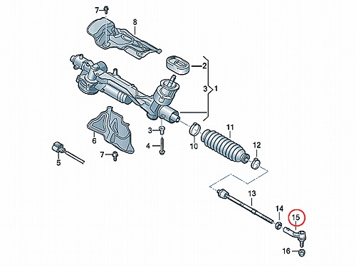 タイロッドエンド 左側 AUDI(アウディ) [1K0423811K]