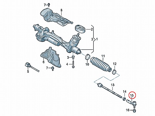 タイロッドエンド 右側 VW(フォルクスワーゲン) [1K0423812J]