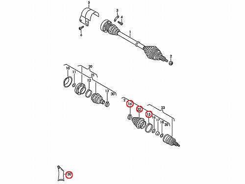 ドライブシャフトブーツキット フロント アウター AUDI(アウディ) [1K0498203A]