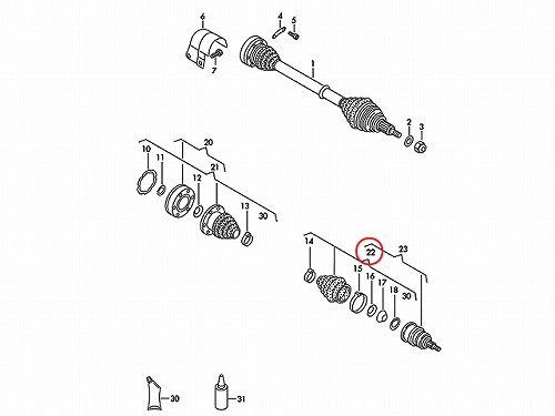 ドライブシャフトブーツキット フロント アウター VW(フォルクスワーゲン) [1K0498203B]