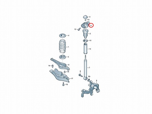 アッパーマウント リア VW(フォルクスワーゲン) [1K0513353G]