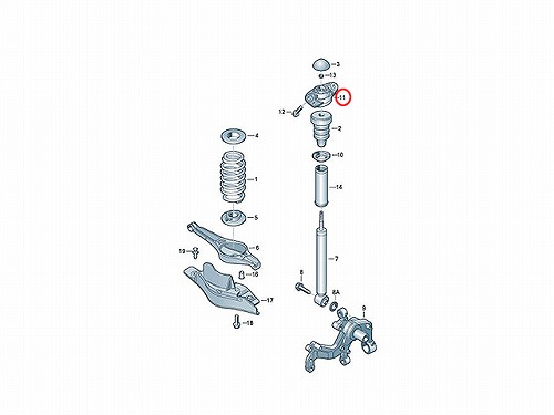 アッパーマウント リア 左右共通 VW(フォルクスワーゲン) [1K0513353R]