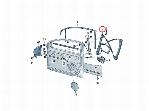 パワーウインドウレギュレーター フロント 左側 VW(フォルクスワーゲン) [1K4837461A]