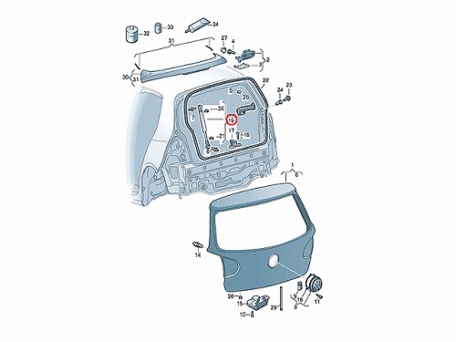 リアゲートダンパー(テールゲートショック) 左右共通 VW(フォルクスワーゲン) [1K6827550C]