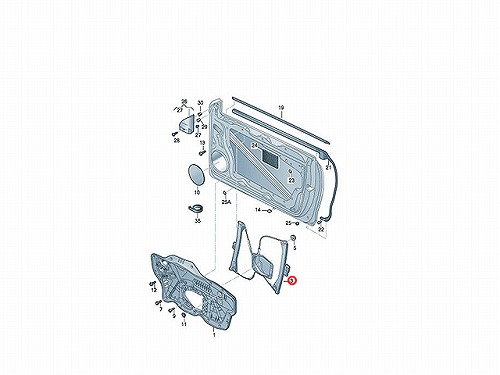 純正 パワーウインドウレギュレーター フロント 左側 VW(フォルクスワーゲン) [1K8837461G]