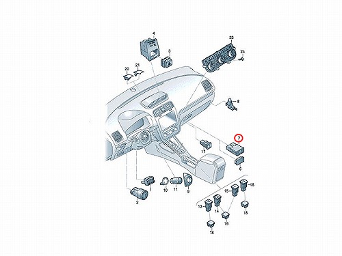 純正 エアバッグキースイッチ VW(フォルクスワーゲン) [1K8919237WGI]