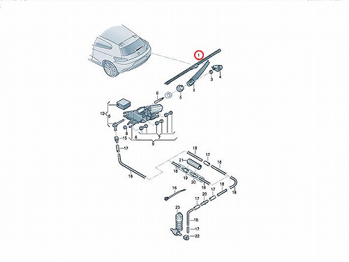 ワイパーブレード リア用 VW(フォルクスワーゲン) [1K8955427A]