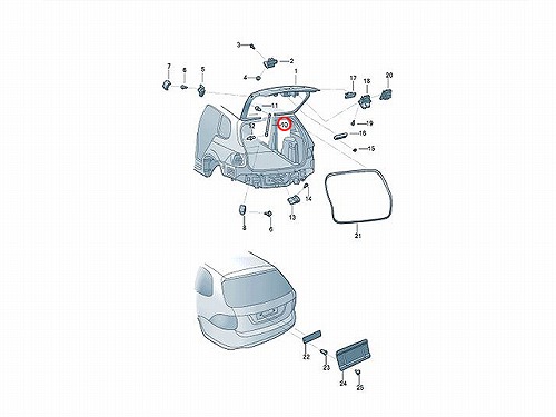 リアゲートダンパー(テールゲートショック) 左右共通 VW(フォルクスワーゲン) [1K9827550B]