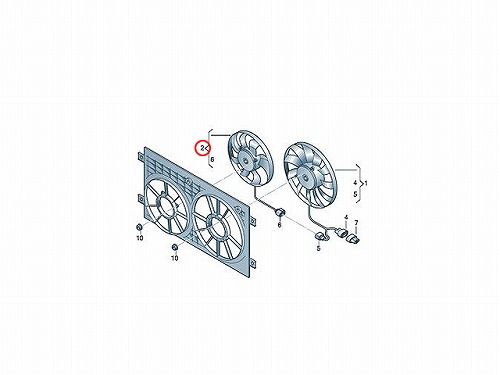 ラジエター電動ファンモーター(ラジエターファン) VW(フォルクスワーゲン) [1KM959455E]