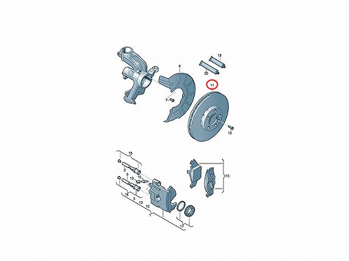 ブレーキローター(ディスクローター) フロント VW(フォルクスワーゲン) [1S0615301H]