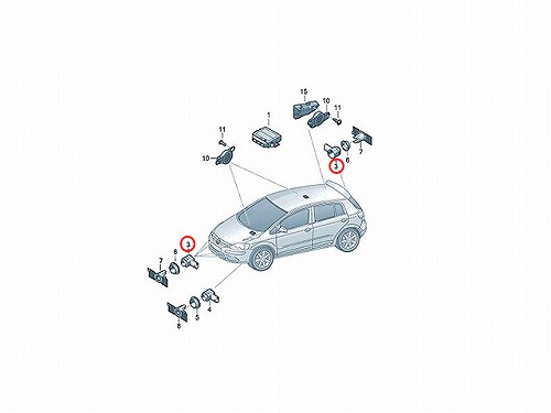 PDCセンサー(パーキングセンサー) VW(フォルクスワーゲン) [1S0919275CGRU]