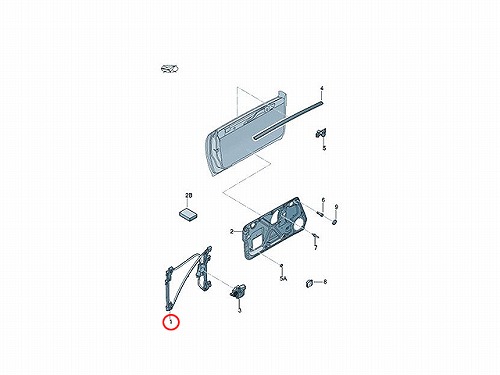 純正 パワーウインドウレギュレーター フロント 左側 VW(フォルクスワーゲン) [1Y0837461B]