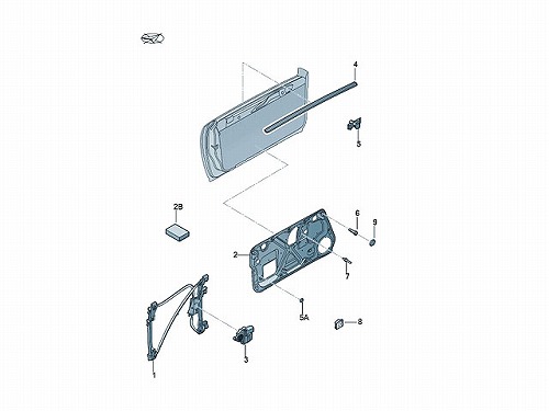 純正 パワーウインドウレギュレーター フロント 右側 VW(フォルクスワーゲン) [1Y0837462J]