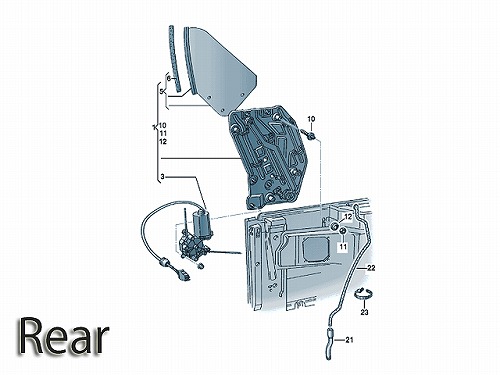 純正 パワーウインドウレギュレーター リペア リア 左側 VW(フォルクスワーゲン) [1Y0898291]