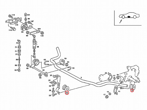 スタビライザーブッシュ フロント インナー/アウター共通 メルセデスベンツ [2013235085]