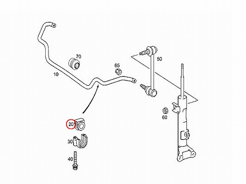 スタビライザーブッシュ フロント メルセデスベンツ [2033232185]