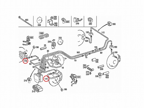 ブレーキホース フロント 左右共通 メルセデスベンツ [2034280335]