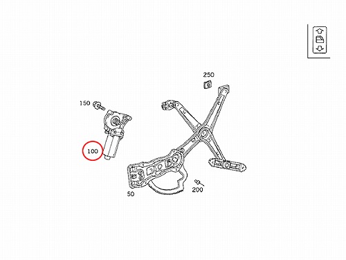 パワーウインドウレギュレーターモーター フロント 右側 メルセデスベンツ [2108205842]