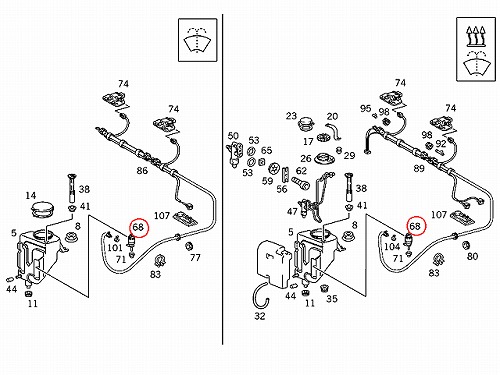 ウォッシャーポンプ(ウォッシャーモーター) メルセデスベンツ [2108691021]