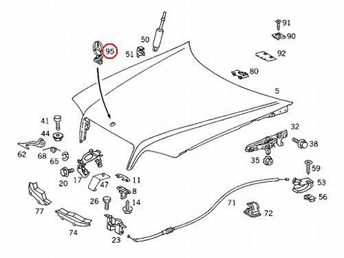 純正 スターマーク(ボンネットマスコット) メルセデスベンツ [2108800186a]