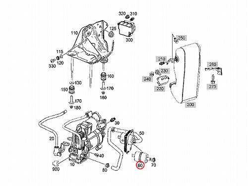エアサスコンプレッサー(エアサスポンプ)用フィルター メルセデスベンツ [2123200169]