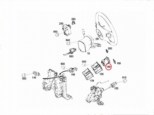 純正 ヘッドライトスイッチ(ヘッドランプスイッチ) メルセデスベンツ [2129057202]