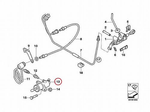 クラッチレリーズ(オペレーティング)シリンダー BMW [21526775924]