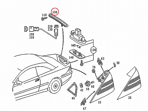 純正 ハイマウントストップランプ メルセデスベンツ [2158200456]