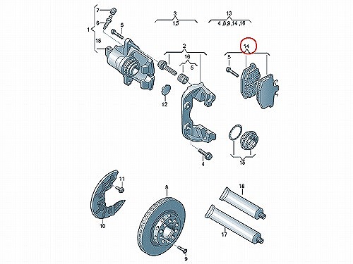 ブレーキパッド(ディスクパッド) フロント METELLI製 AUDI(アウディ) [2203140]