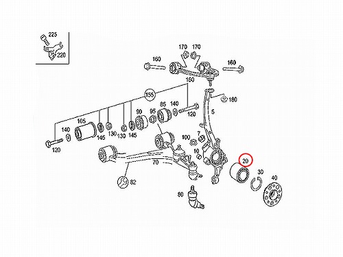 ホイール ハブベアリング フロント 左右共通 メルセデスベンツ [2203300051]