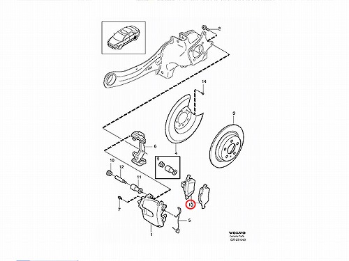 ブレーキパッド(ディスクパッド) リア METELLI製 VOLVO(ボルボ) [2203371]