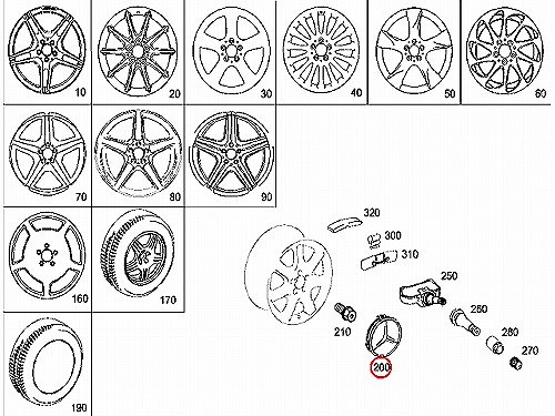 純正 ホイールセンターキャップ マットブラック メルセデスベンツ [22040001259283]