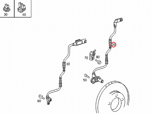 ABSセンサー(スピードセンサー) フロント 左右共通 メルセデスベンツ [2205400117]
