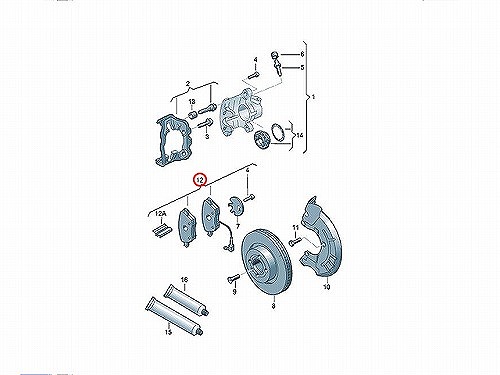 ブレーキパッド(ディスクパッド) フロント METELLI製 VW(フォルクスワーゲン) [2205471]