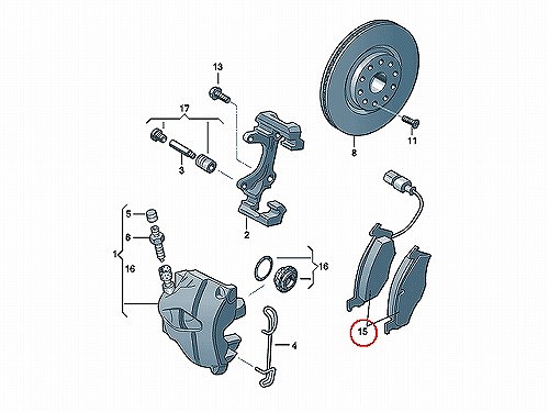 ブレーキパッド(ディスクパッド) フロント METELLI製 VW(フォルクスワーゲン) [2205480]