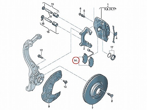 ブレーキパッド(ディスクパッド) フロント METELLI製 AUDI(アウディ) [2205491]