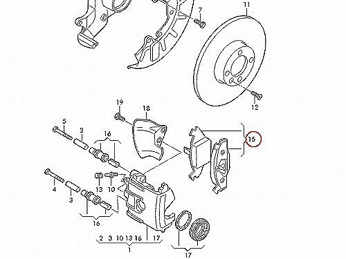 ブレーキパッド(ディスクパッド) フロント METELLI製 VW(フォルクスワーゲン) [2205492]