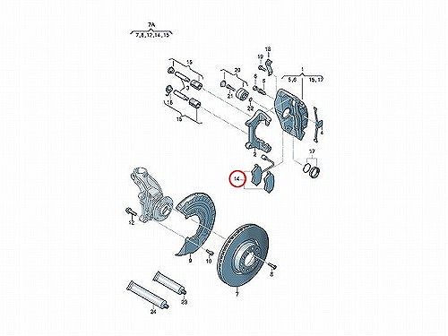 ブレーキパッド(ディスクパッド) フロント METELLI製 VW(フォルクスワーゲン) [2205494]