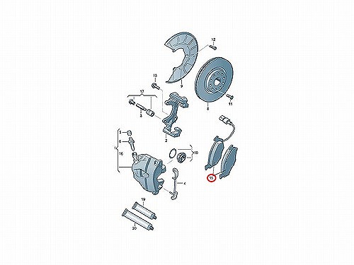 ブレーキパッド(ディスクパッド) フロント METELLI製 VW(フォルクスワーゲン) [2206751]