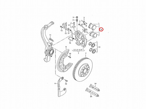 ブレーキパッド(ディスクパッド) フロント METELLI製 VW(フォルクスワーゲン) [2207741]