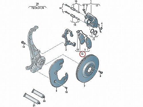 ブレーキパッド(ディスクパッド) フロント METELLI製 AUDI(アウディ) [2207750K]