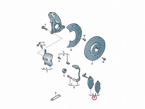 ブレーキパッド(ディスクパッド) フロント METELLI製 VW(フォルクスワーゲン) [2209520]