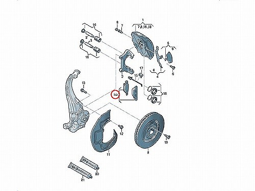 ブレーキパッド(ディスクパッド) フロント METELLI製 AUDI(アウディ) [2209530]
