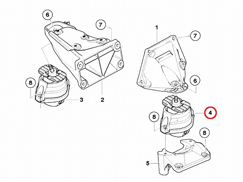 エンジンマウントブッシュ フロント 左側 BMW [22116761089]